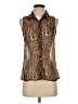 Dizzy Lizzy 100% Polyester Animal Print Brown Sleeveless Blouse Size S - photo 1