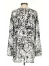 Lord & Taylor 100% Polyester Animal Print Silver Long Sleeve Blouse Size 2 - photo 2
