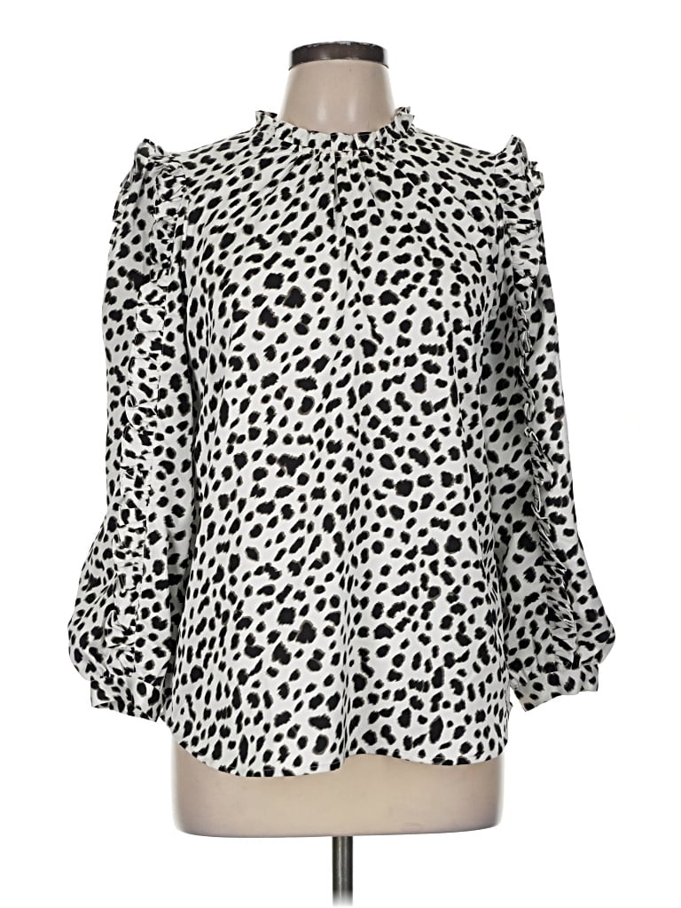 Pre-owned Jcrew 3/4 Sleeve Blouse In Silver