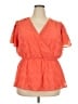 Lane Bryant 100% Polyester Orange Short Sleeve Blouse Size 18 - 20 Plus - photo 1