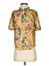 Cupcakes & Cashmere 100% Polyester Paisley Orange Short Sleeve Blouse Size XS - photo 1