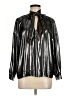 Le Superbe 100% Polyester Metallic Silver Long Sleeve Blouse Size M - photo 1