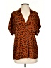 CAbi 100% Polyester Animal Print Brown Short Sleeve Blouse Size S - photo 1
