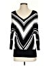 White House Black Market 100% Rayon Chevron-herringbone Black Pullover Sweater Size S - photo 1