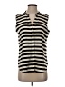 Ann Taylor 100% Polyester Stripes Black Sleeveless Blouse Size S - photo 1