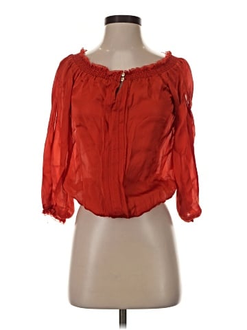 White House Black Market 3/4 Sleeve Silk Top (view 1)