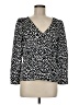 J.Crew 100% Polyester Graphic Black Long Sleeve Blouse Size 8 - photo 1