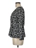 J.Crew 100% Polyester Graphic Black Long Sleeve Blouse Size 8 - photo 5