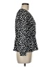 J.Crew 100% Polyester Graphic Black Long Sleeve Blouse Size 8 - photo 4