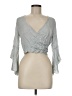 Don't Ask Why 100% Viscose Gray 3/4 Sleeve Blouse One size - photo 1