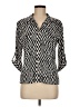 J. McLaughlin Chevron-herringbone Black 3/4 Sleeve Blouse Size M - photo 1