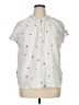 Caslon 100% Cotton Stars White Short Sleeve Blouse Size 1X - photo 1