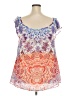 City Chic 100% Polyester Orange Short Sleeve Blouse Size 20 Plus (L) - photo 2