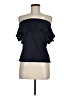 Ann Taylor Solid Blue Short Sleeve Top Size M - photo 1