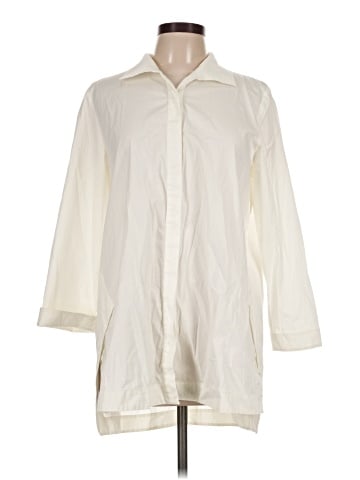 Lafayette 148 New York 3/4 Sleeve Button-Down Shirt (view 1)