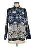 Topshop 100% Polyester Paisley Blue Long Sleeve Blouse Size 6 - photo 1