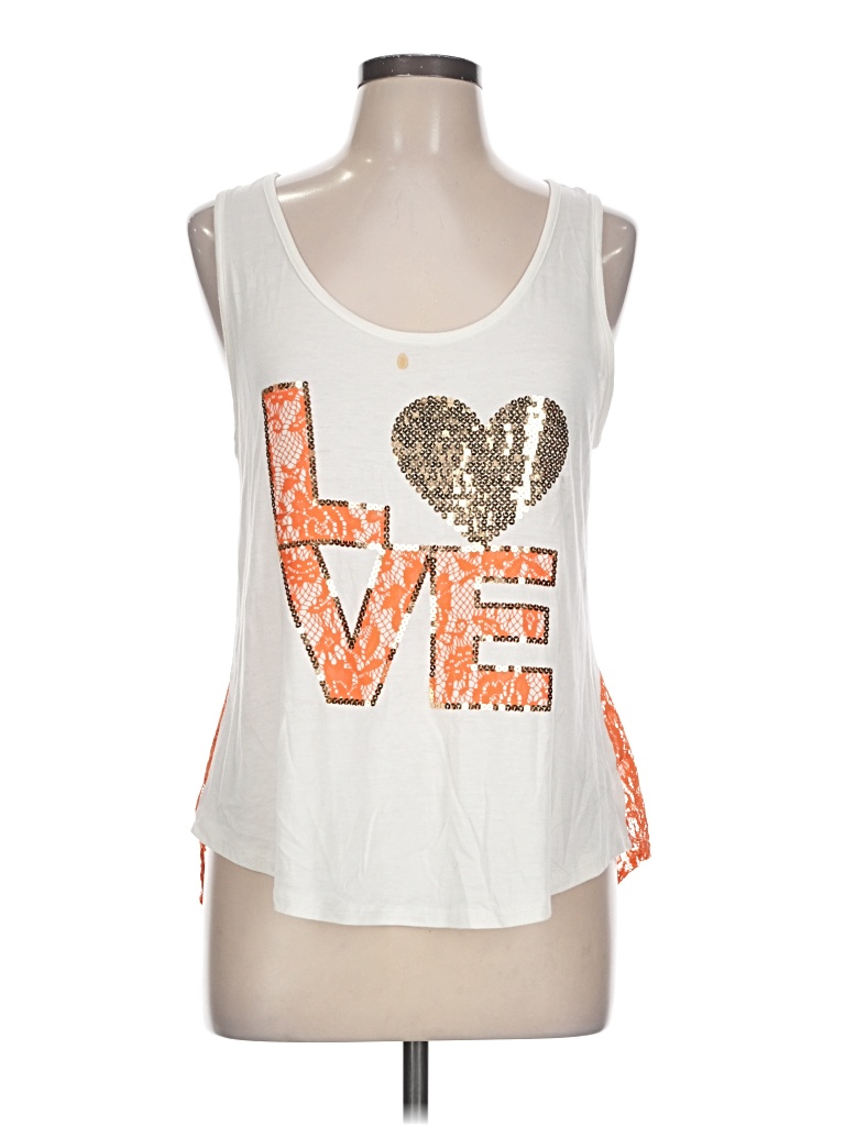 Pre-owned Assorted Brands Tank Top White Sweetheart Neckline Tops