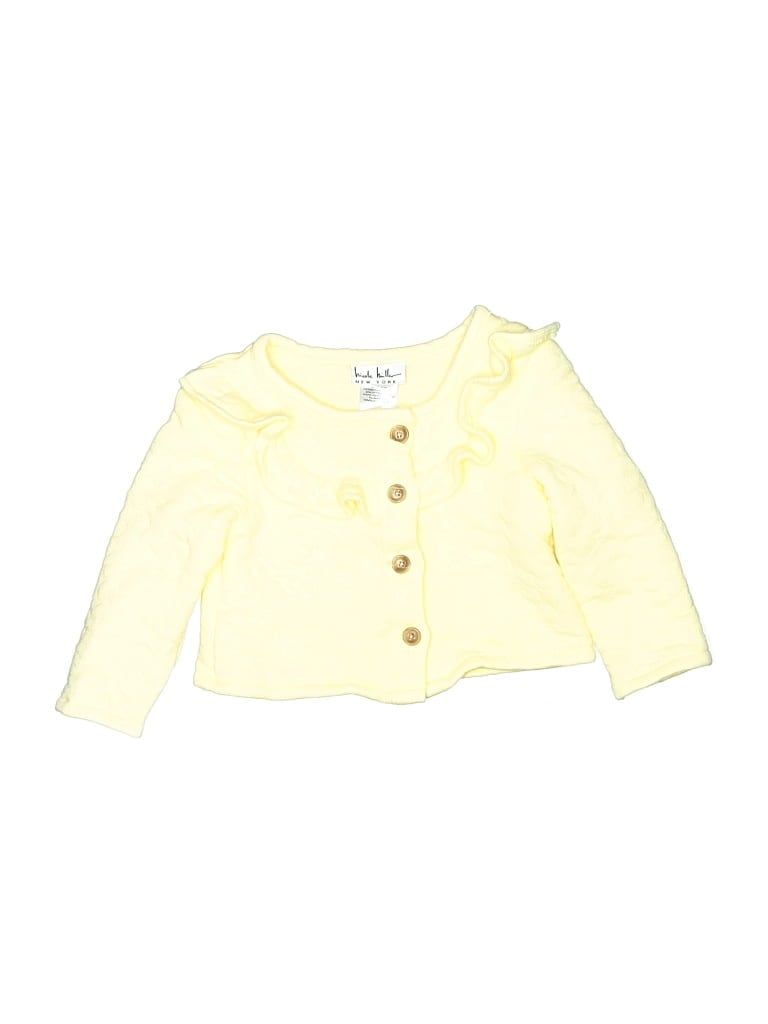 Pre-owned Nicole Miller Babies' Cardigan Sweater In Yellow