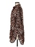 Ekouaer Animal Print Brown 3/4 Sleeve Button-Down Shirt Size M - photo 5