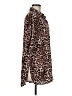 Ekouaer Animal Print Brown 3/4 Sleeve Button-Down Shirt Size M - photo 4