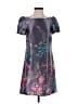 Monsoon 100% Acetate Print Gray Cocktail Dress Size 4 - photo 1
