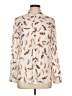 Como Vintage 100% Rayon Animal Print Ivory Long Sleeve Blouse Size L - photo 1