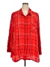 Faded Glory Plaid Red 3/4 Sleeve Button-Down Shirt Size 4X - photo 1