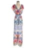 Flying Tomato Print Blue Pink Casual Dress Size M - photo 1