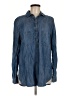 Lou & Grey 100% Lyocell Blue Long Sleeve Button-Down Shirt Size M - photo 1