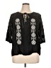 Jackpot 100% Cotton Black 3/4 Sleeve Blouse Size XL - photo 1