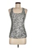 INC International Concepts 100% Polyester Silver Sleeveless Top Size M - photo 1