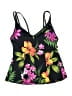Miraclesuit Floral Black Swimsuit Top Size 10 - photo 1
