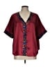 Assorted Brands 100% Polyester Burgundy Short Sleeve Blouse Size L - photo 1