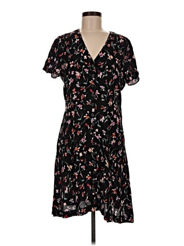 Madewell V-Neck Button-Front Mini Dress in Drifting Flowers (view 1)