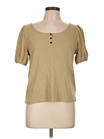 Madewell Eyelet-Sleeve Henley Top (view 1)