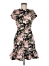 Aqua Floral Black Casual Dress Size M - photo 1