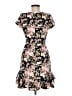 Aqua Floral Black Casual Dress Size M - photo 2