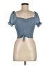 Love Tree 100% Polyester Blue Short Sleeve Blouse Size M - photo 1