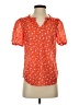 Talbots 100% Cotton Orange Short Sleeve Blouse Size XS - photo 1