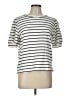Green Envelope Stripes Ivory Short Sleeve Top Size L - photo 1