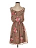 Guess 100% Polyester Floral Tan Casual Dress Size S - photo 1