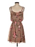 Guess 100% Polyester Floral Tan Casual Dress Size S - photo 2