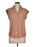 Korye Brown Sleeveless Button-Down Shirt Size L - photo 1