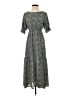Assorted Brands 100% Polyester Paisley Gray Casual Dress Size S - photo 1