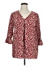 Bobeau 100% Polyester Red 3/4 Sleeve Blouse Size XL - photo 1