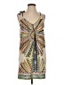 Kate and Lily 100% Polyester Print Tan Cocktail Dress Size S - photo 1