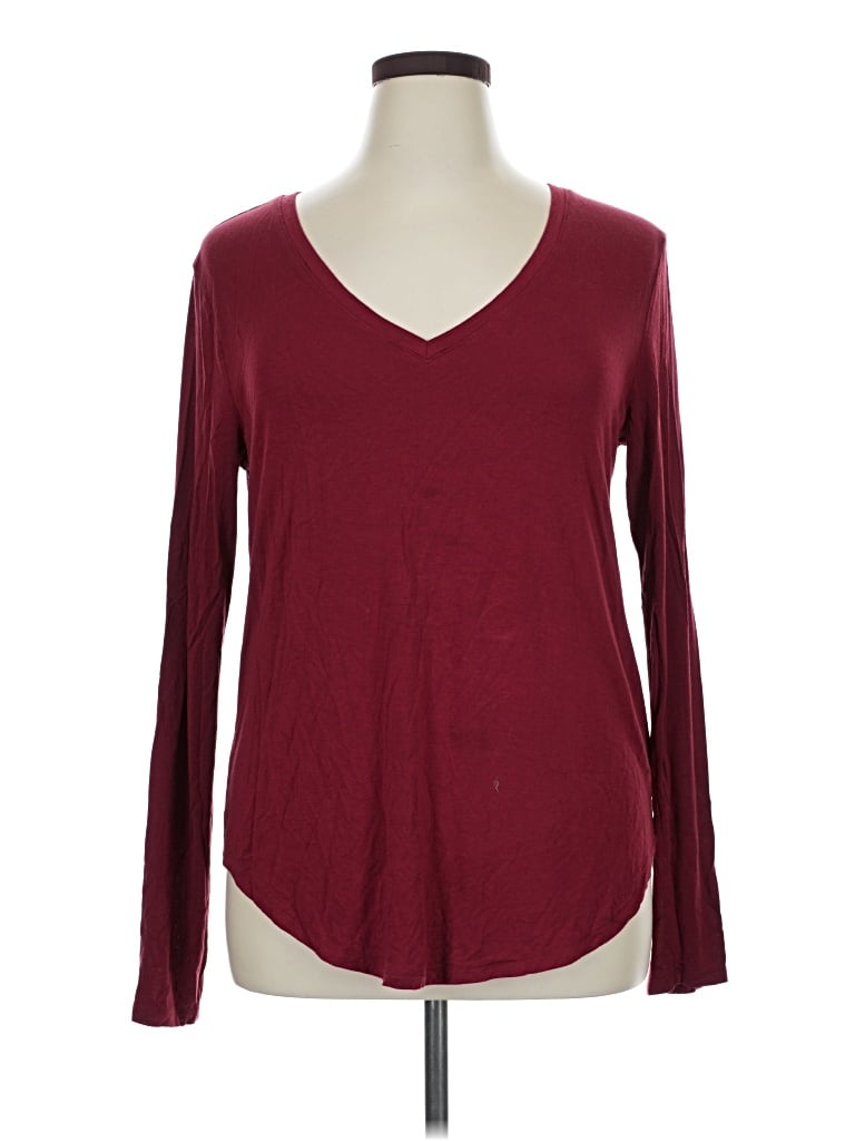 Pre-owned Old Navy Long Sleeve T-shirt In Burgundy