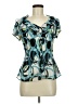 East5th 100% Polyester Teal Short Sleeve Blouse Size M (petite) - photo 1