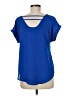 Pink Rose 100% Polyester Blue Short Sleeve Blouse Size M - photo 2