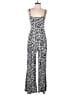 Bar III Animal Print Silver Jumpsuit Size M - photo 1